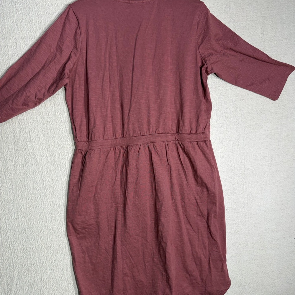 Pact Long Sleeve Dusty Rose Dress has pockets 100% Organic Cotton - Picture 7 of 7